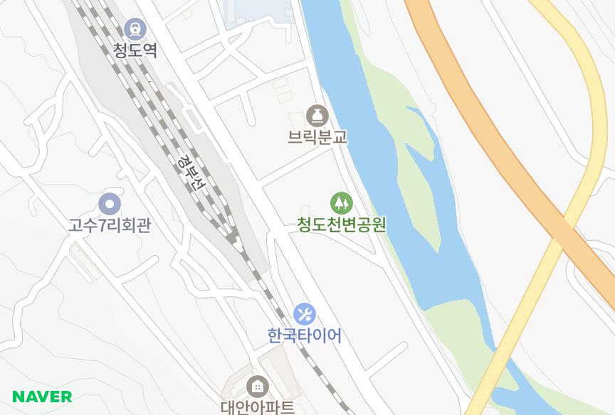 경상북도 청도군 청도읍 고수리 대웅맨션 위치·실거래 시세 지도