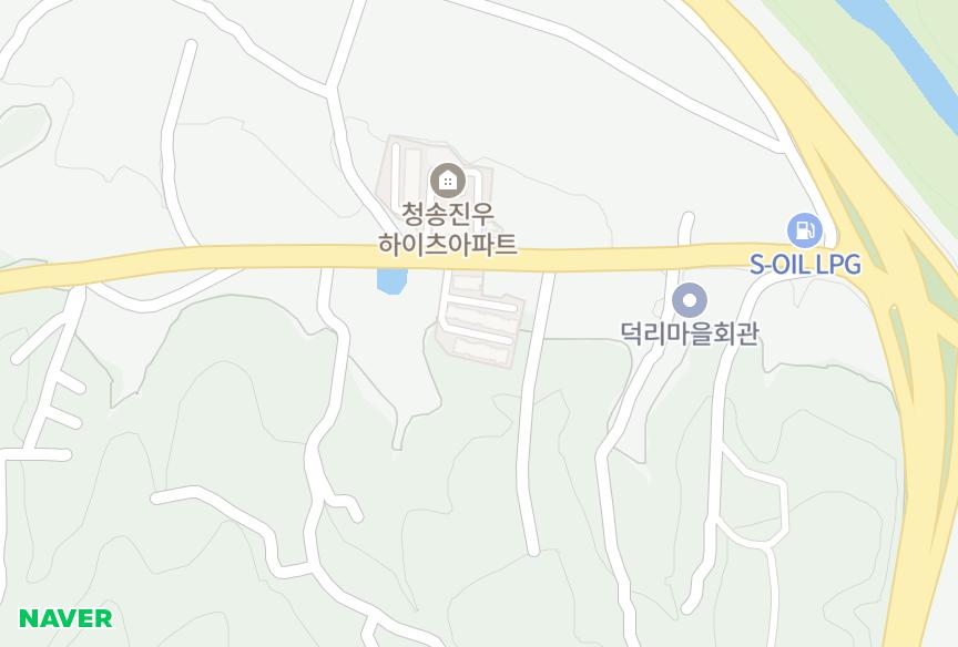 경상북도 청송군 청송읍 덕리 진우파크빌 위치·실거래 시세 지도