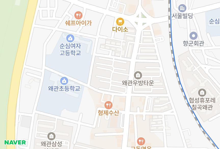 경상북도 칠곡군 왜관읍 왜관리 왜관우방타운 위치·실거래 시세 지도