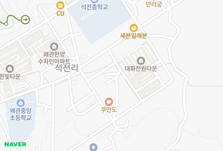 경상북도 칠곡군 왜관읍 석전리 정다움빌라트 위치·실거래 시세 지도