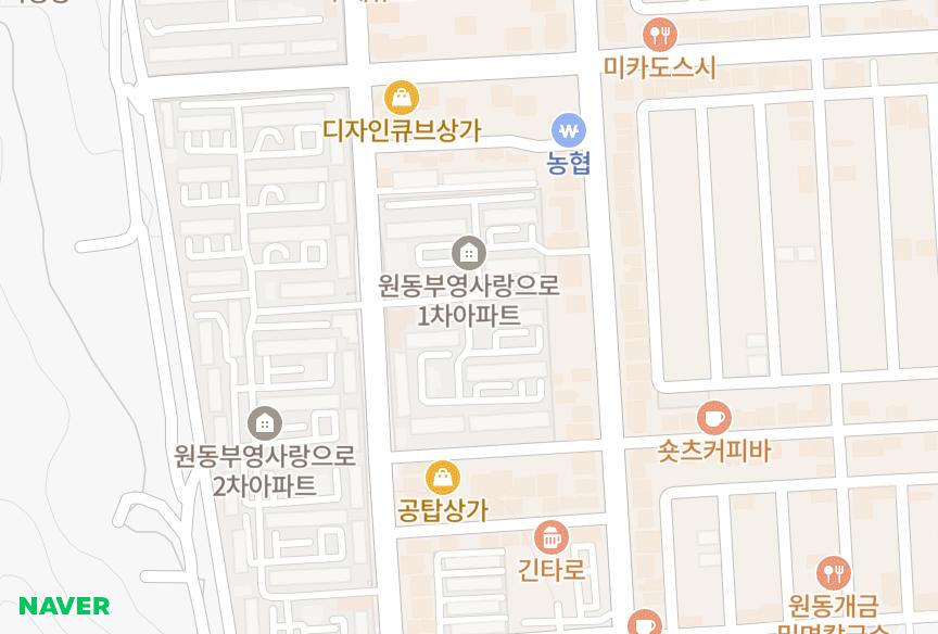 경상북도 포항시 남구 오천읍 원리 부영사랑으로1차 위치·실거래 시세 지도