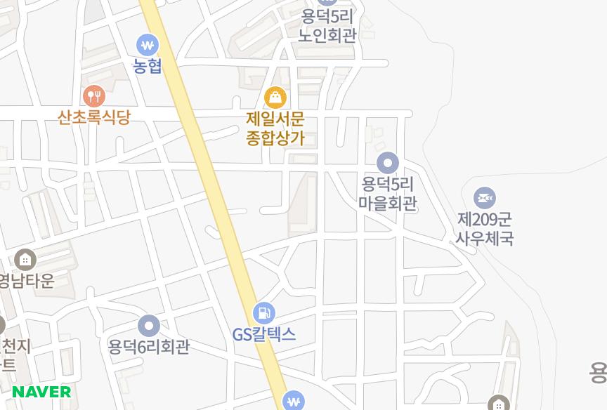 경상북도 포항시 남구 오천읍 용덕리 대우파크빌 위치·실거래 시세 지도