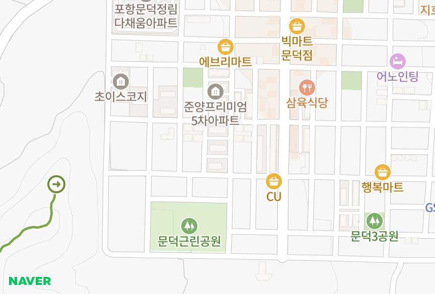 경상북도 포항시 남구 오천읍 문덕리 삼성아트풀 위치·실거래 시세 지도