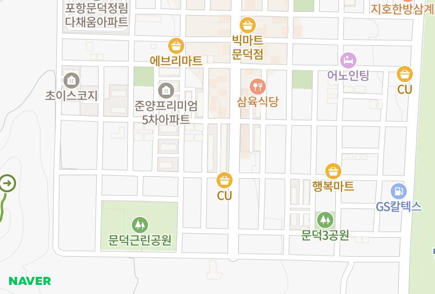 경상북도 포항시 남구 오천읍 문덕리 국민드림빌7차 위치·실거래 시세 지도