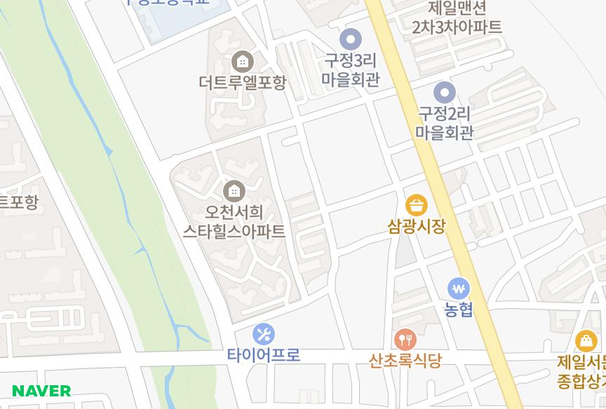 경상북도 포항시 남구 오천읍 구정리 진영 위치·실거래 시세 지도
