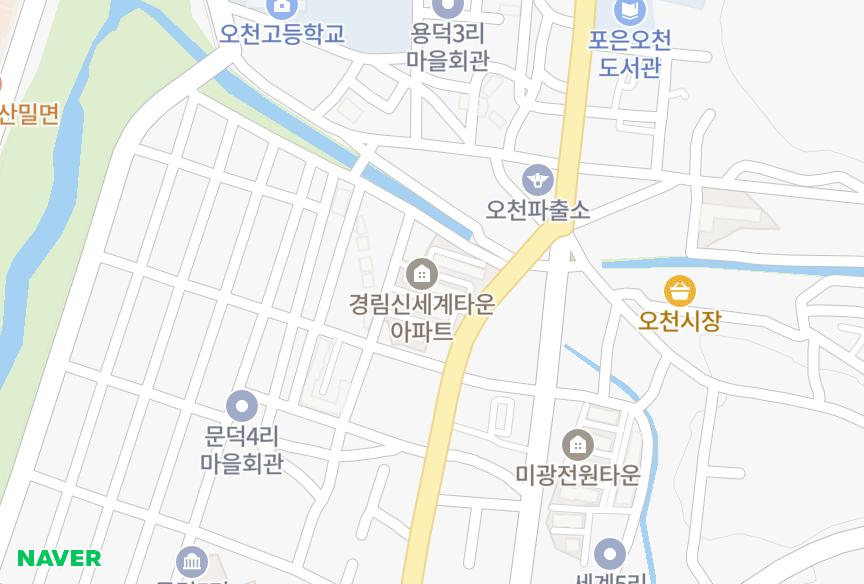 경상북도 포항시 남구 오천읍 세계리 경림신세계타운 위치·실거래 시세 지도