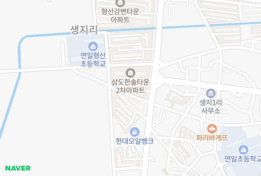 경상북도 포항시 남구 연일읍 생지리 우성아트빌 위치·실거래 시세 지도