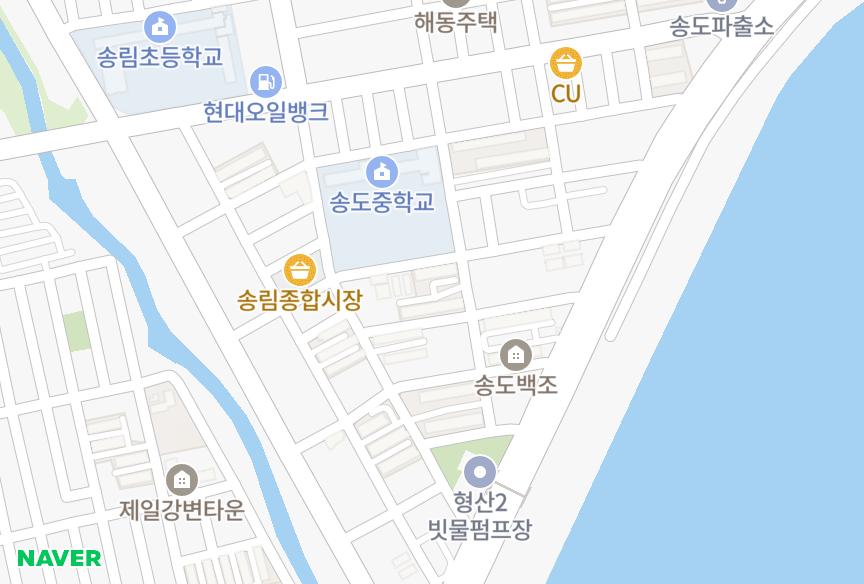 경상북도 포항시 남구 송도동 송도명성송도타운1차 위치·실거래 시세 지도