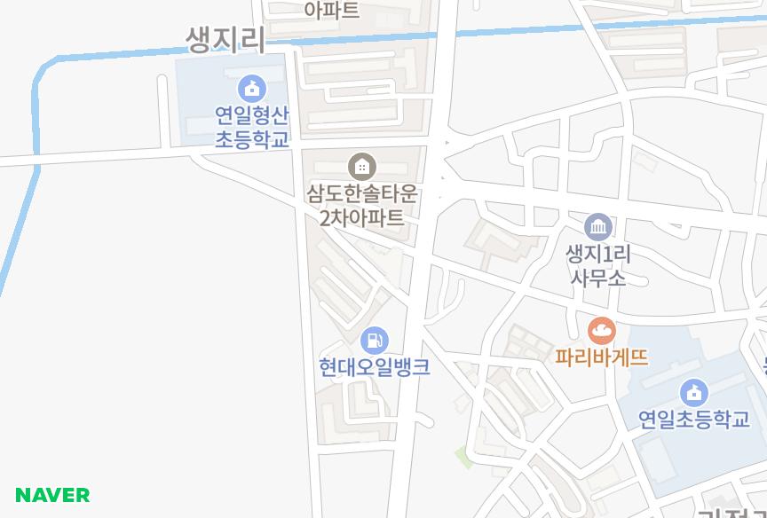 경상북도 포항시 남구 연일읍 생지리 아이너스뷰 위치·실거래 시세 지도