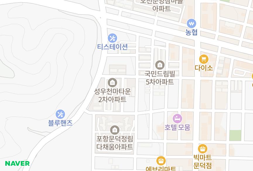 경상북도 포항시 남구 오천읍 문덕리 태웅하이츠 위치·실거래 시세 지도