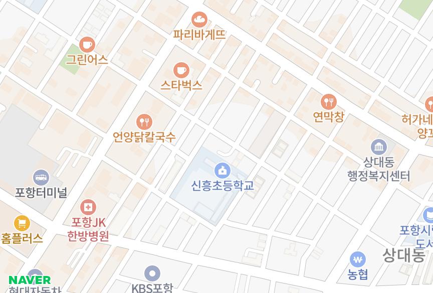 경상북도 포항시 남구 상도동 천호파크 위치·실거래 시세 지도