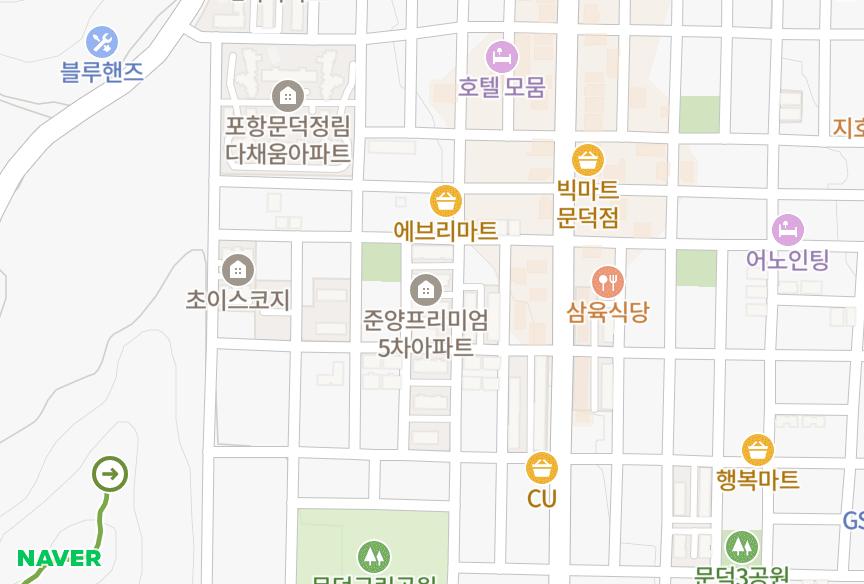 경상북도 포항시 남구 오천읍 문덕리 준양프리미엄5차 위치·실거래 시세 지도