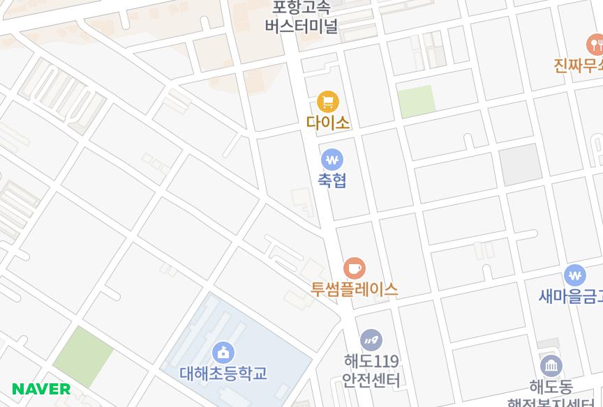 경상북도 포항시 남구 해도동 용정그린하이츠 위치·실거래 시세 지도
