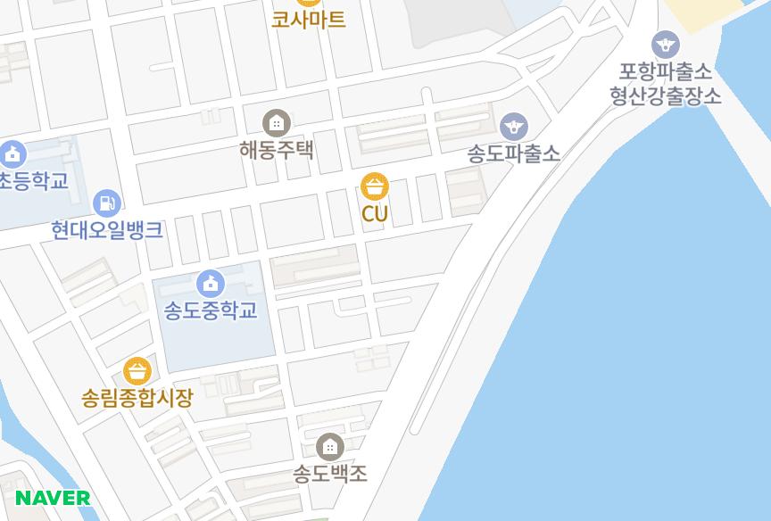 경상북도 포항시 남구 송도동 송도우광타운 위치·실거래 시세 지도