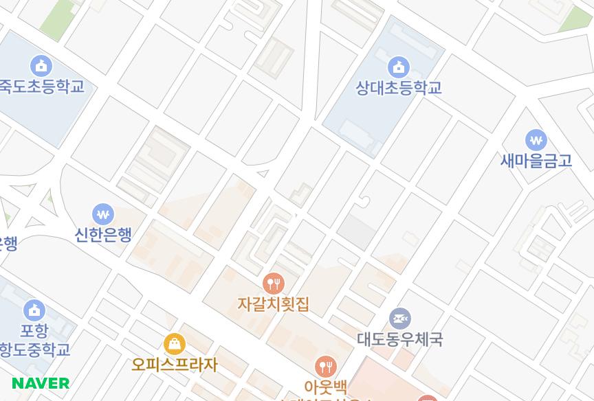 경상북도 포항시 남구 상도동 한라국민 위치·실거래 시세 지도