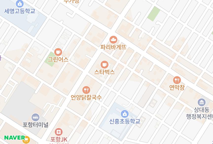 경상북도 포항시 남구 상도동 상도풀니스 위치·실거래 시세 지도