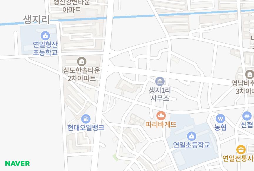 경상북도 포항시 남구 연일읍 생지리 거양맨션 위치·실거래 시세 지도