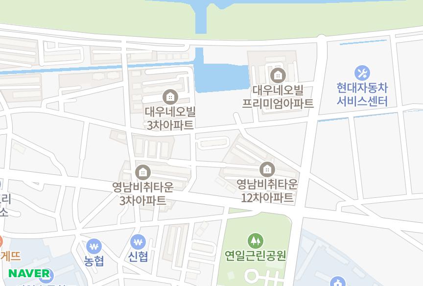 경상북도 포항시 남구 연일읍 오천리 대우네오빌프리미엄2차 위치·실거래 시세 지도