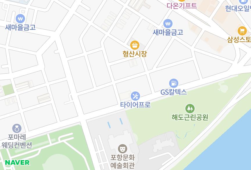 경상북도 포항시 남구 해도동 경인일호국민주택 위치·실거래 시세 지도