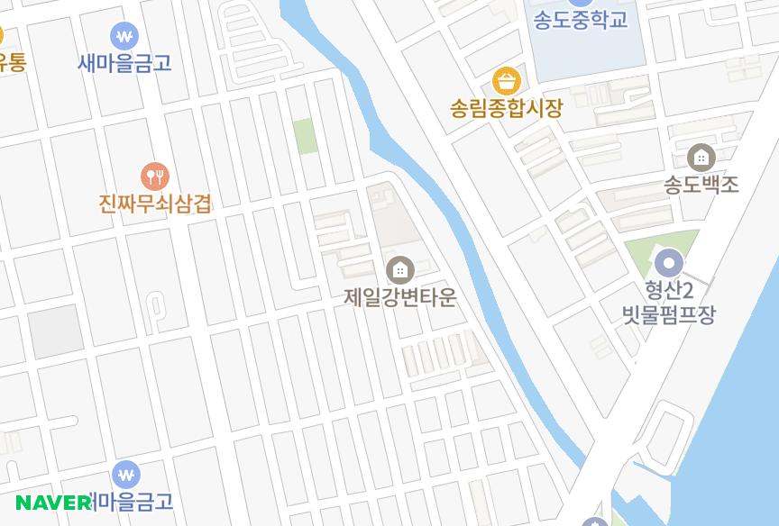 경상북도 포항시 남구 해도동 제일강변타운 위치·실거래 시세 지도