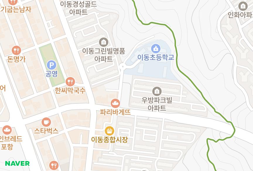 경상북도 포항시 남구 대잠동 세강유니엘 위치·실거래 시세 지도