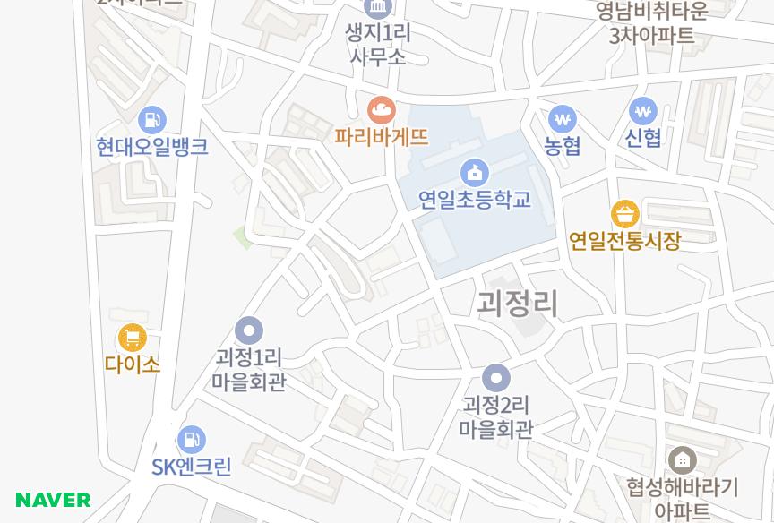 경상북도 포항시 남구 연일읍 괴정리 대우네오빌4차 위치·실거래 시세 지도