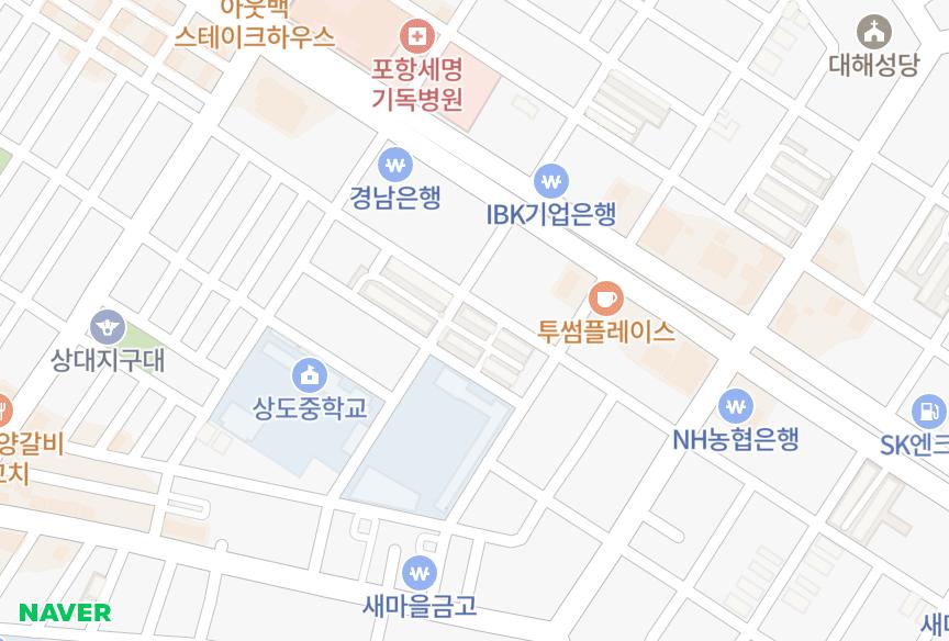 경상북도 포항시 남구 대도동 디오채 위치·실거래 시세 지도