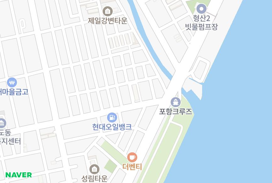 경상북도 포항시 남구 송도동 송도명성송도타운3차 위치·실거래 시세 지도