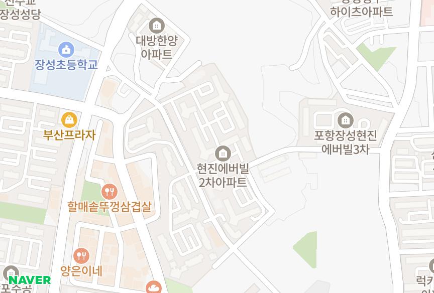 경상북도 포항시 북구 장성동 현진에버빌2단지 위치·실거래 시세 지도