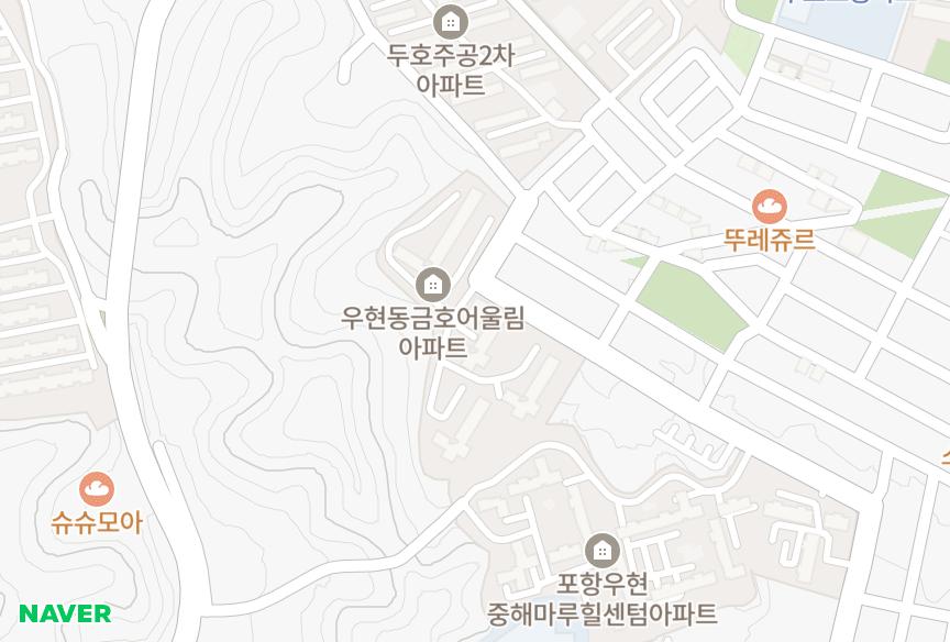 경상북도 포항시 북구 창포동 포항우현금호어울림 위치·실거래 시세 지도