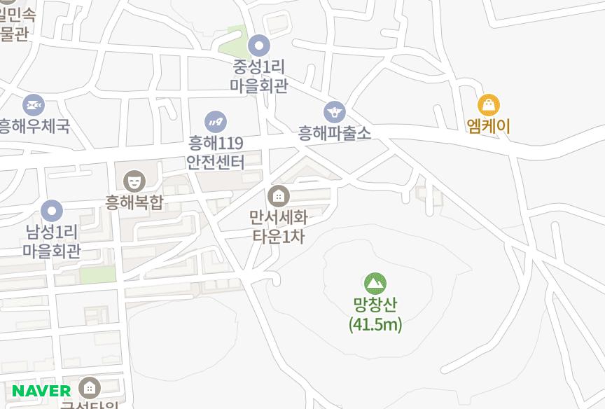 경상북도 포항시 북구 흥해읍 중성리 만서세화타운 위치·실거래 시세 지도