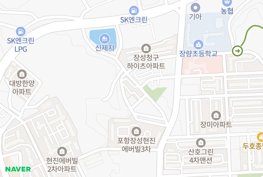 경상북도 포항시 북구 장성동 선우비취타운 위치·실거래 시세 지도
