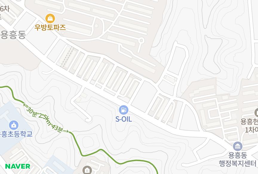 경상북도 포항시 북구 용흥동 한라103,105동 위치·실거래 시세 지도