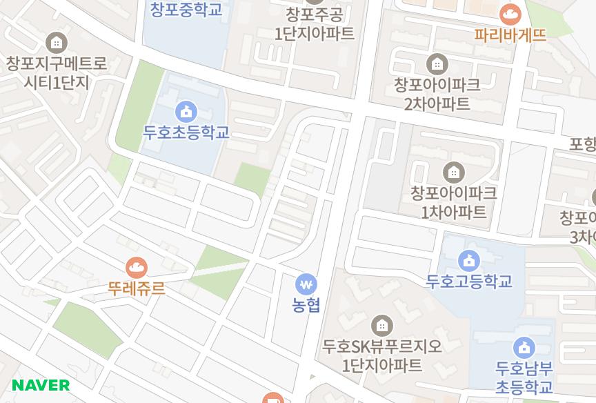 경상북도 포항시 북구 창포동 현림전원 위치·실거래 시세 지도
