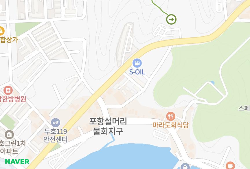경상북도 포항시 북구 두호동 명지비취맨션 위치·실거래 시세 지도