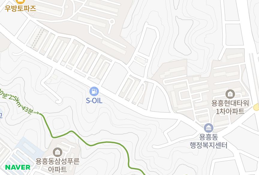 경상북도 포항시 북구 용흥동 한라파크101,102동 위치·실거래 시세 지도