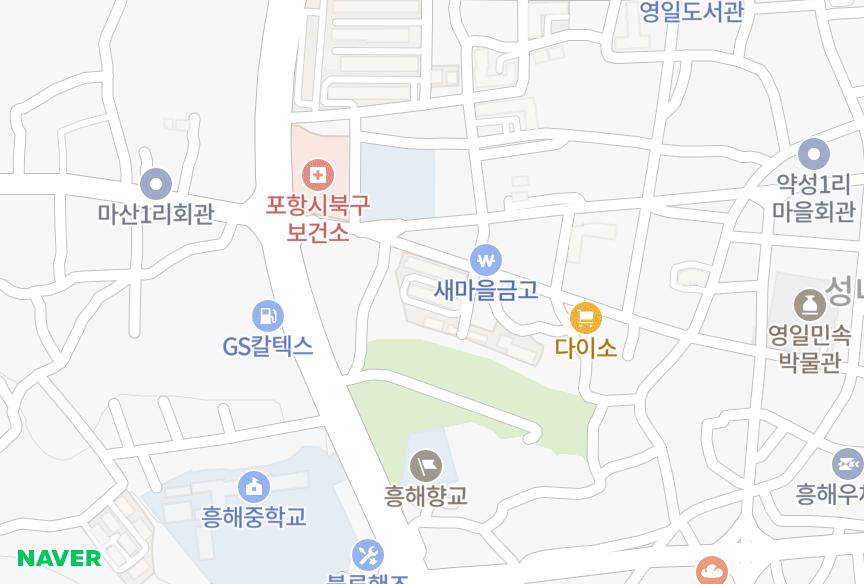 경상북도 포항시 북구 흥해읍 옥성리 한미가든맨션 위치·실거래 시세 지도