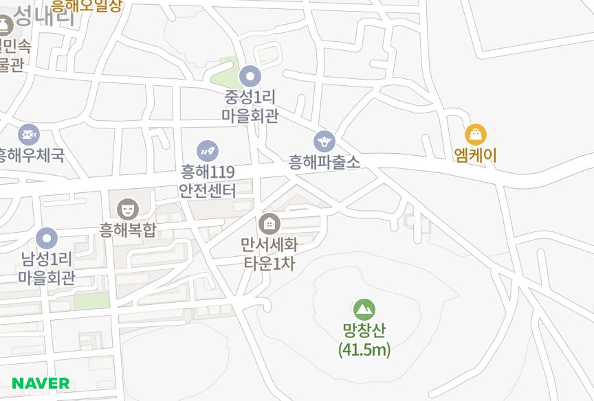 경상북도 포항시 북구 흥해읍 중성리 만서세화타운2차 위치·실거래 시세 지도