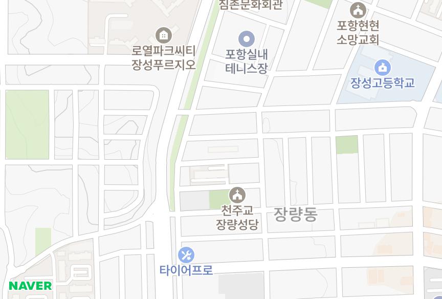경상북도 포항시 북구 장성동 장성지브로 위치·실거래 시세 지도