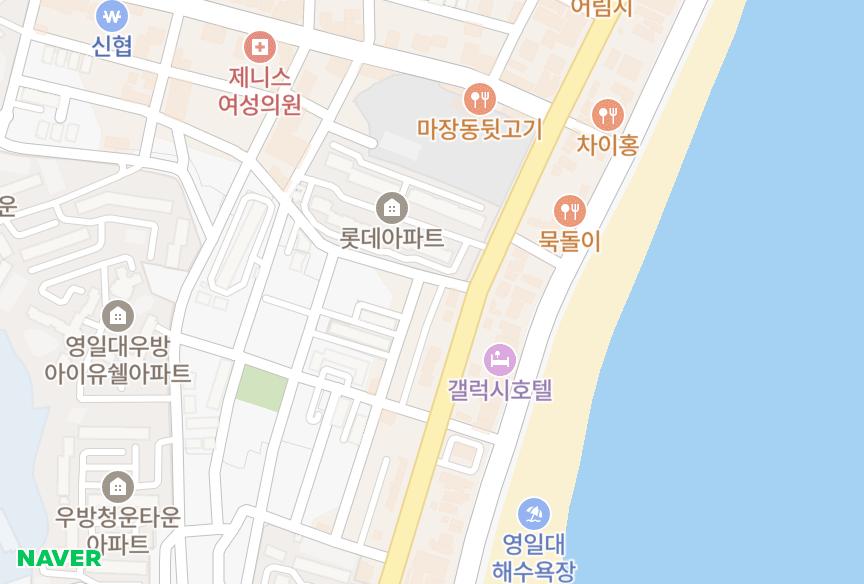 경상북도 포항시 북구 두호동 대원 위치·실거래 시세 지도