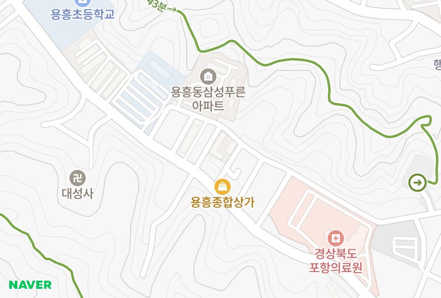 경상북도 포항시 북구 용흥동 현대2차 위치·실거래 시세 지도