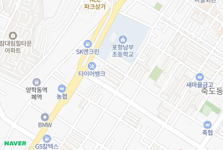 경상북도 포항시 북구 용흥동 금강맨션 위치·실거래 시세 지도