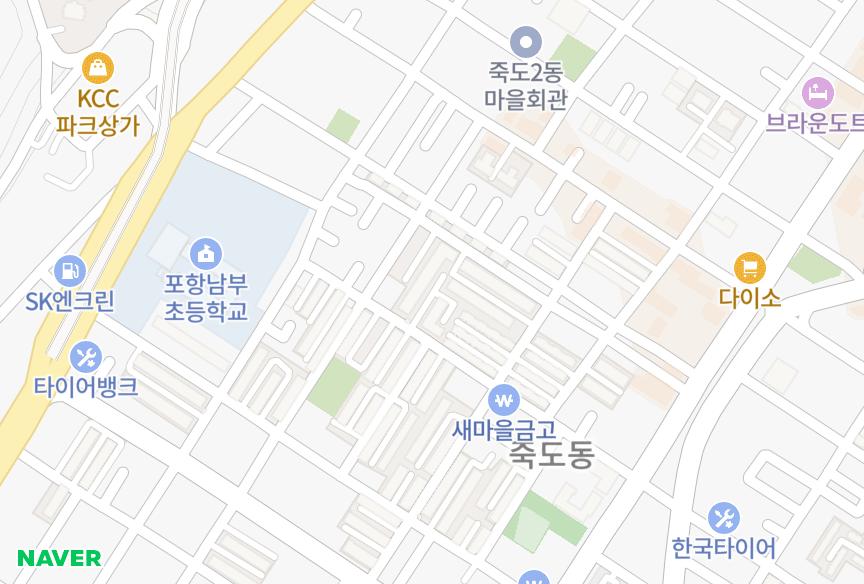 경상북도 포항시 북구 죽도동 대명그랜드맨션1차 위치·실거래 시세 지도