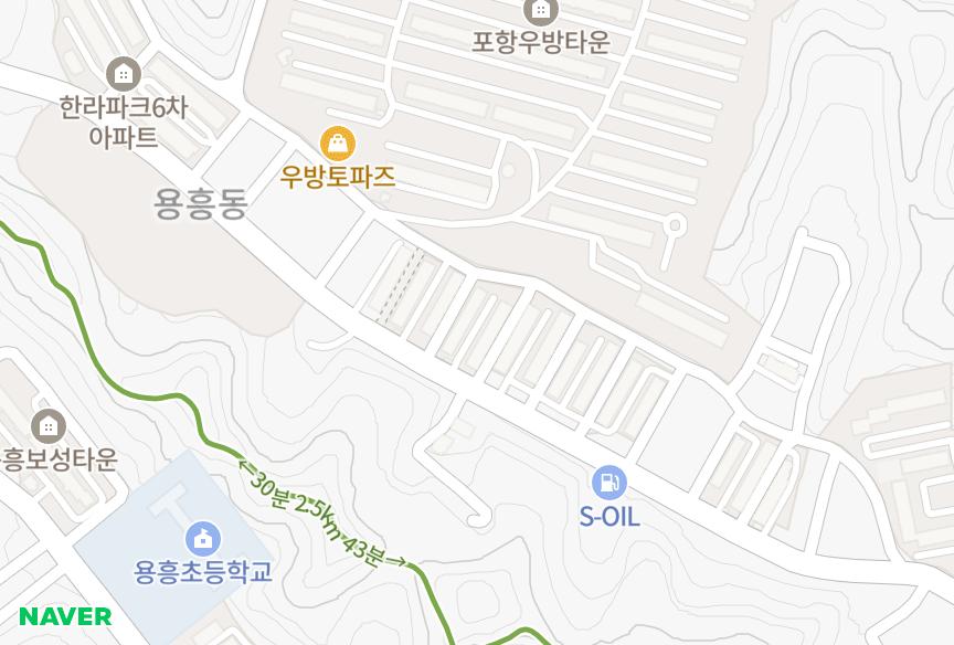 경상북도 포항시 북구 용흥동 용흥현대맨션3차 위치·실거래 시세 지도