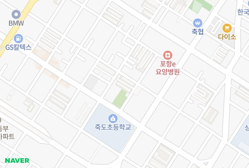경상북도 포항시 북구 죽도동 대명그랜드맨션3차 위치·실거래 시세 지도
