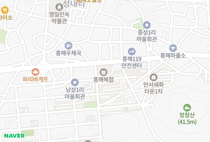경상북도 포항시 북구 흥해읍 남성리 흥해읍 남성리대웅파크2차 위치·실거래 시세 지도
