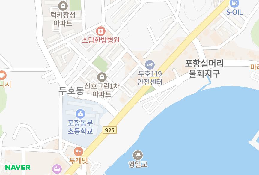 경상북도 포항시 북구 두호동 대원하이츠 위치·실거래 시세 지도