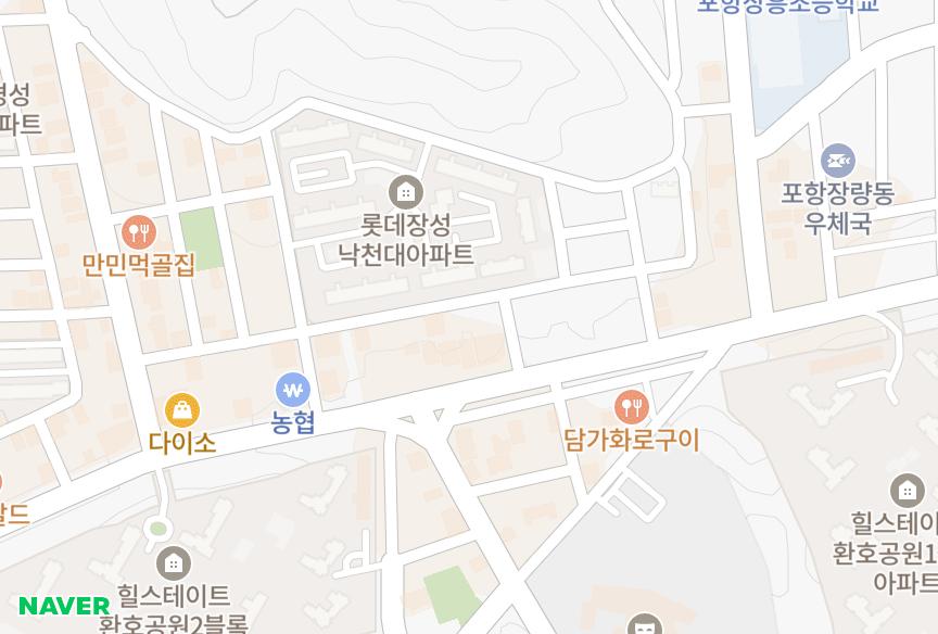 경상북도 포항시 북구 장성동 빌드원르헤브 위치·실거래 시세 지도