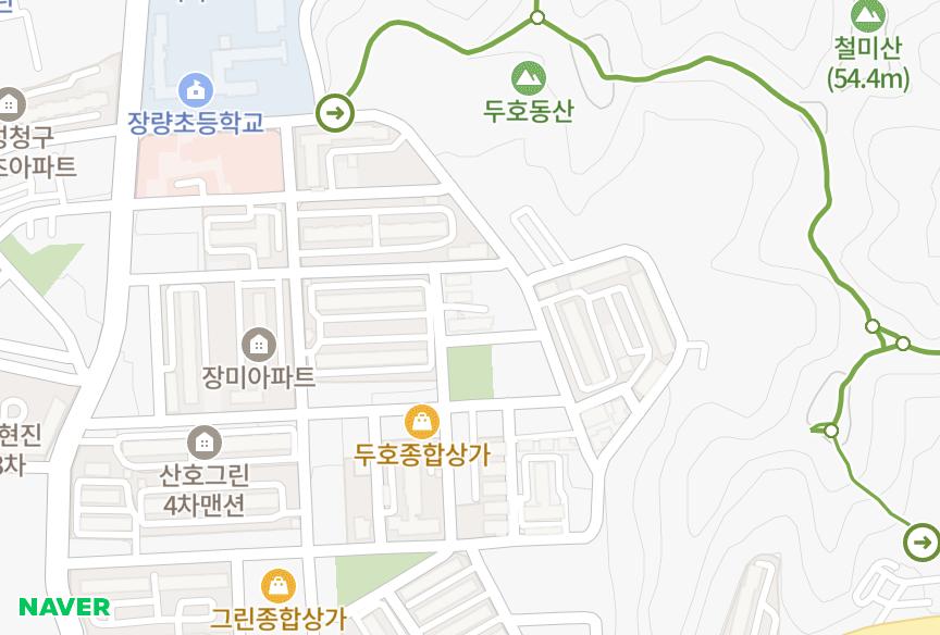 경상북도 포항시 북구 두호동 천호푸른마을 위치·실거래 시세 지도