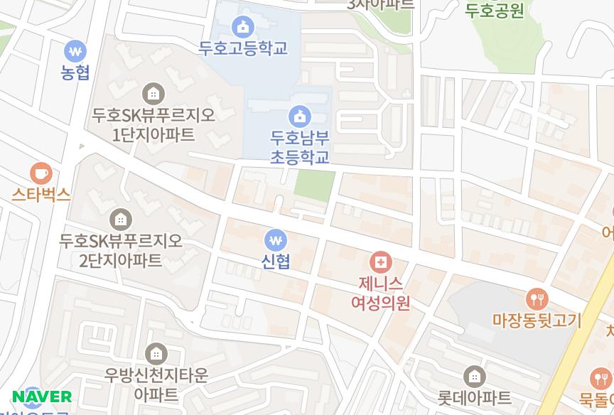 경상북도 포항시 북구 두호동 삼성국민주택 위치·실거래 시세 지도